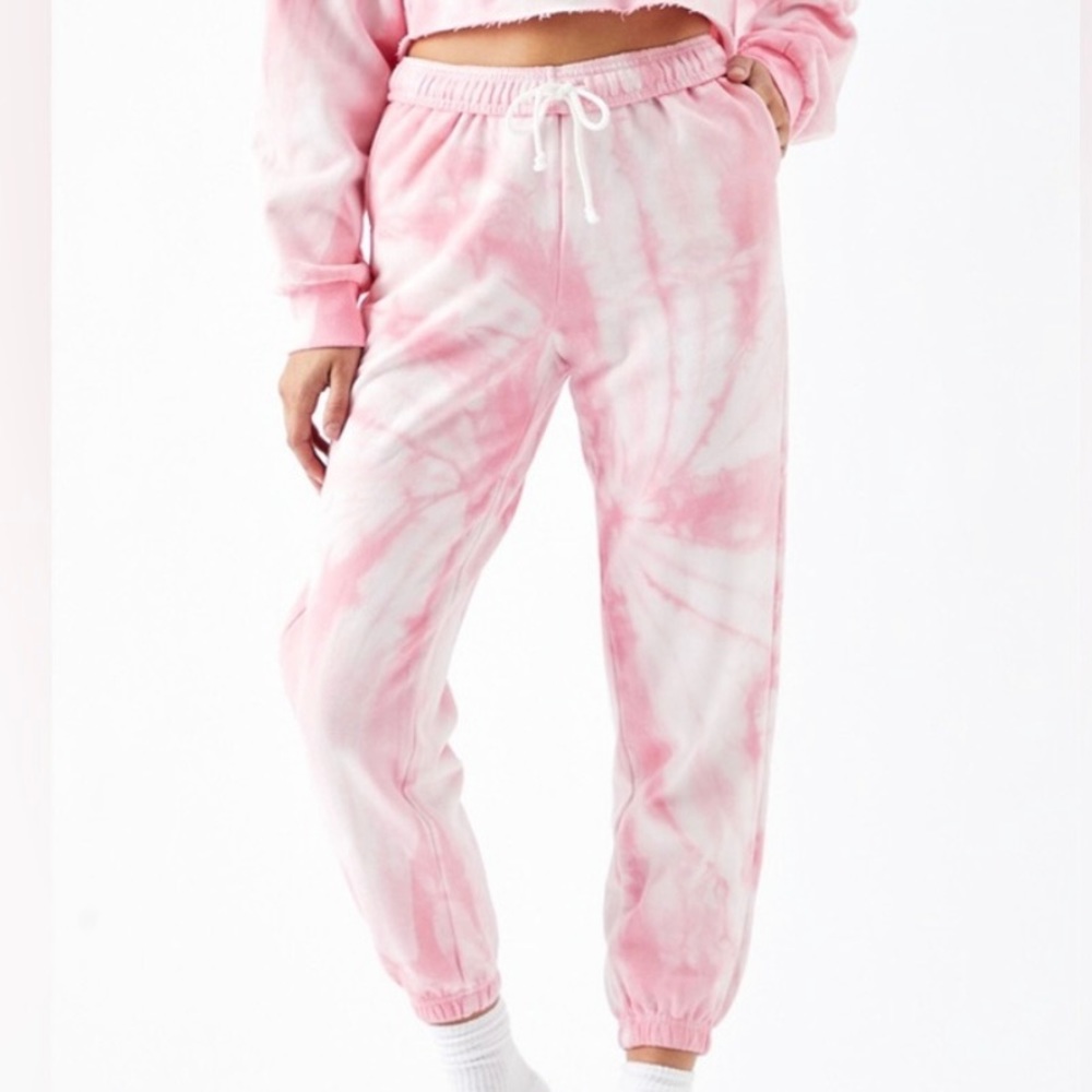 Pacsun Pink & White Tie Dye Sweatpants | Small